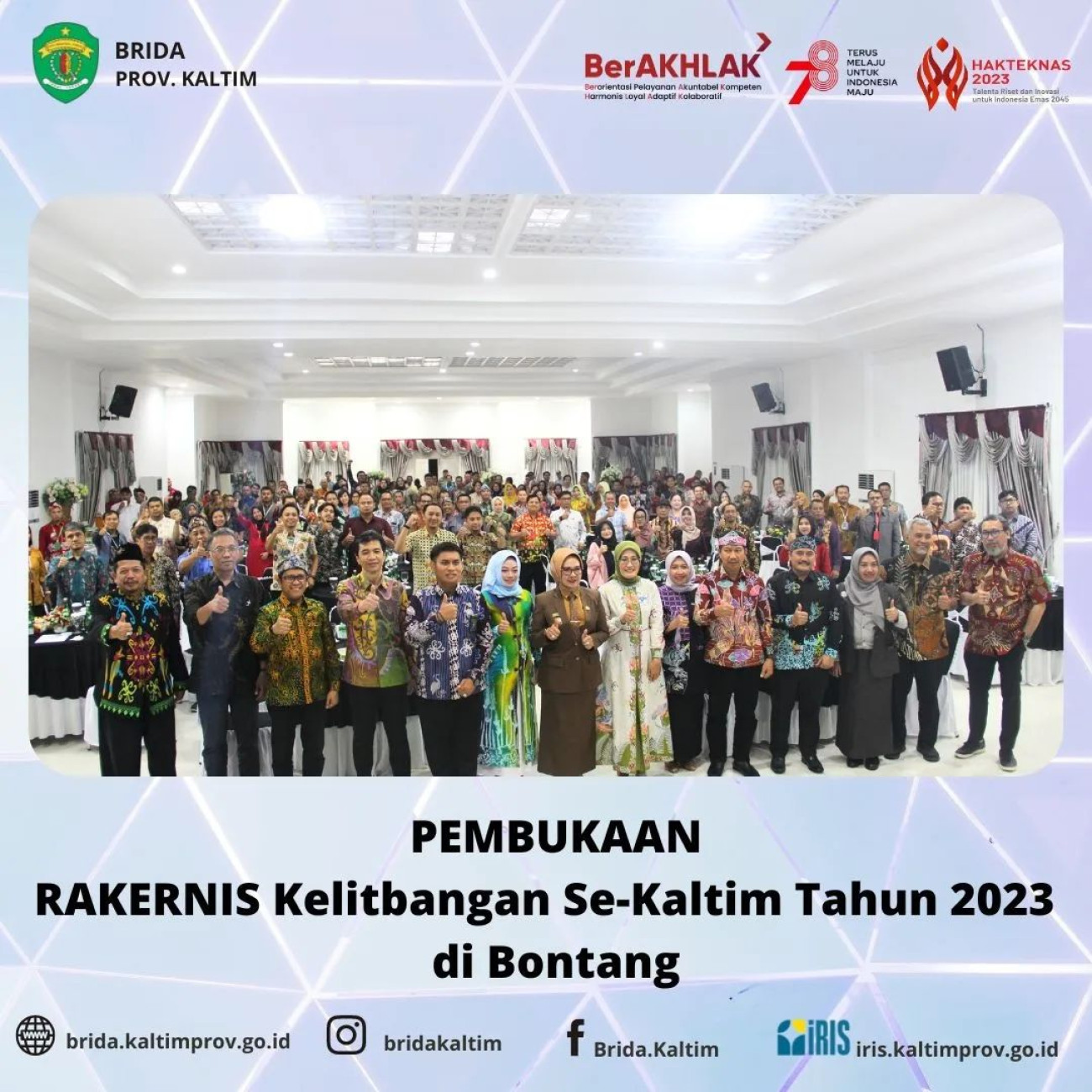 Pembukaan RAKERNIS Kelitbangan se-Kalimantan Timur Tahun 2023