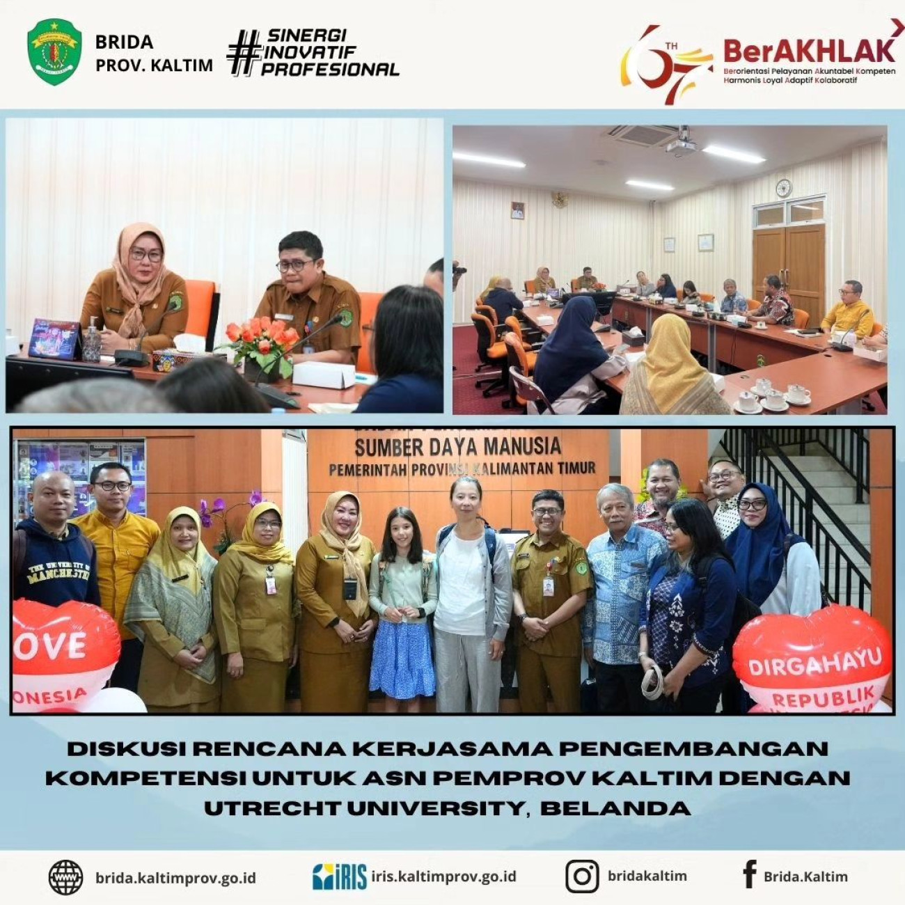 Diskusi Rencana Kerjasama Pengembangan Kompetensi ASN Pemprov Kaltim dengan Utrecht University